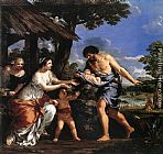 Pietro Paintings - Romulus and Remus Given Shelter by Faustulus by Pietro da Cortona